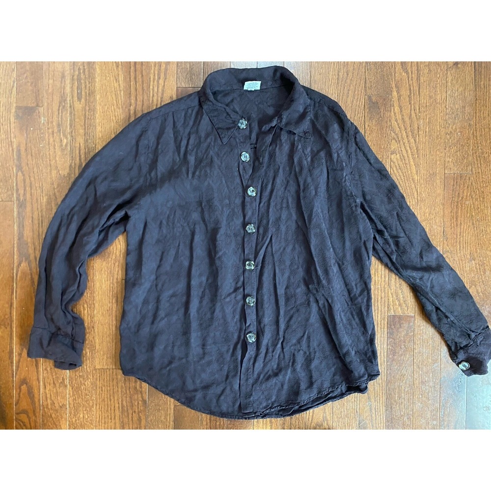 CP Shades Sausalito Black Damask Oversized Blouse‎ S M Rayon Lagenlook